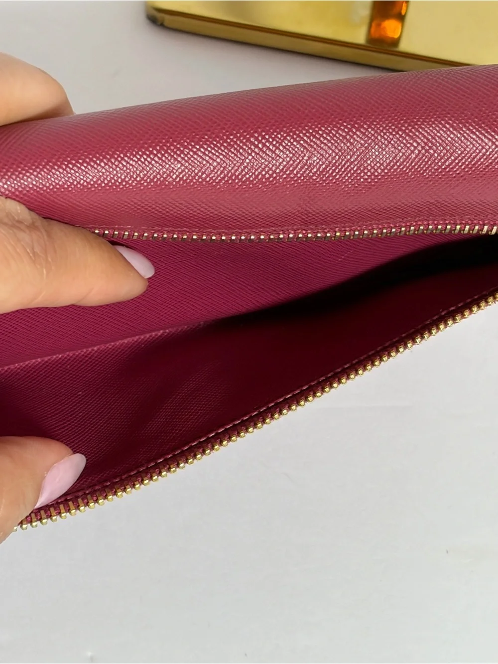 AUTHENTIC PRADA Women's Saffiano Leather Wallet - Rose